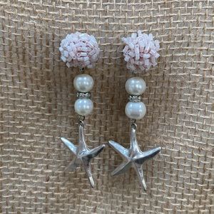 Starfish & Pom Pom Earrings